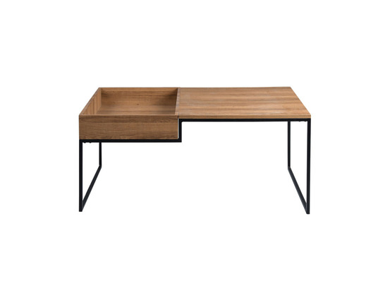 Tim - table basse - effet bois et métal noir - 105 cm - style industriel