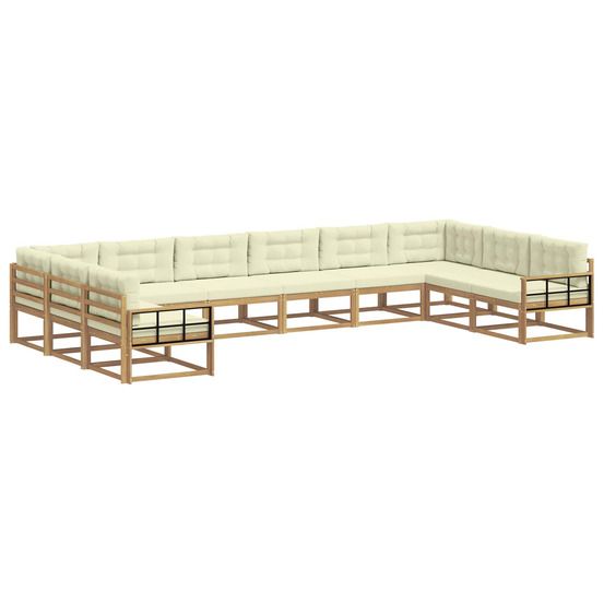Ensemble de canapés d'extérieur 10 pc blanc et crème