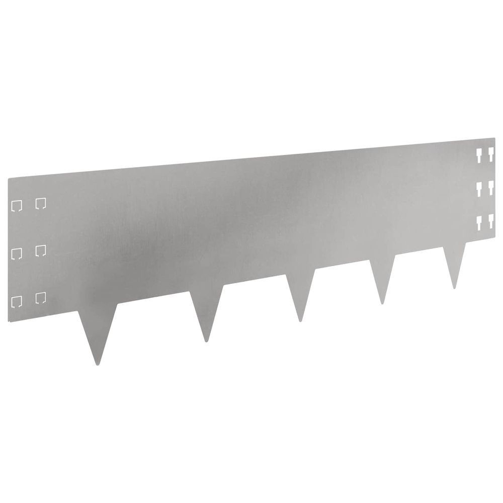 Bordure de pelouse 30 pc 100 x 30 cm acier argenté