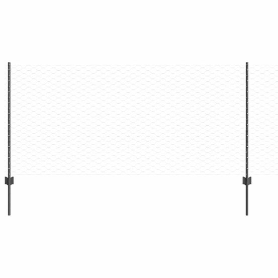 Clôture hexagonale avec poteau 10 x 1 m acier recouvert de pvc