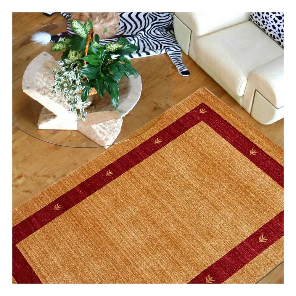 Tapis salon 120x180 tissé beige rectangle motif simple chobay 5
