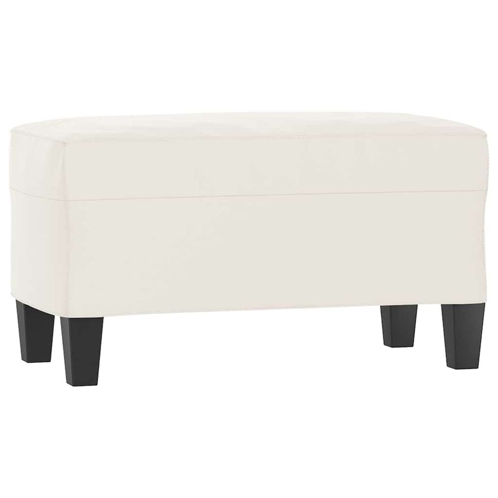 Banc beige 70x35x41 cm tissu microfibre
