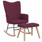 Chaise à bascule avec tabouret violet tissu