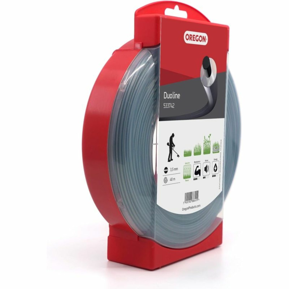 Fil débroussailleuse rond duoline transparent/noir ø3.5mm/40m oregon 533742
