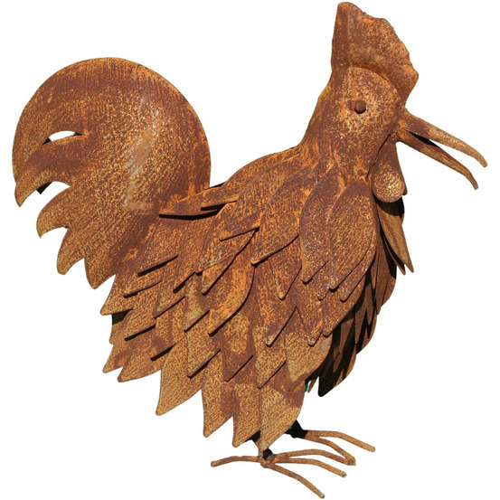 Coq en fer forgé rouillé