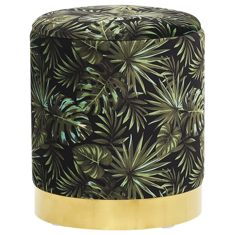 Tabouret de rangement rond multicolore tissu 31 x 37 cm