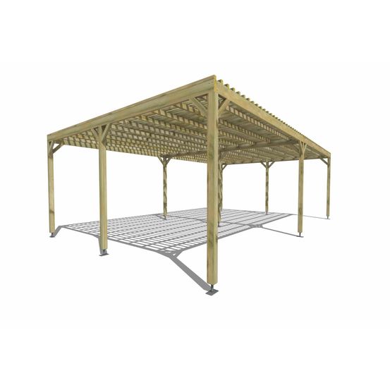 Pergola bois • 8m x 5m • indépendante • sens largeur • lattage bois • livraison comprise