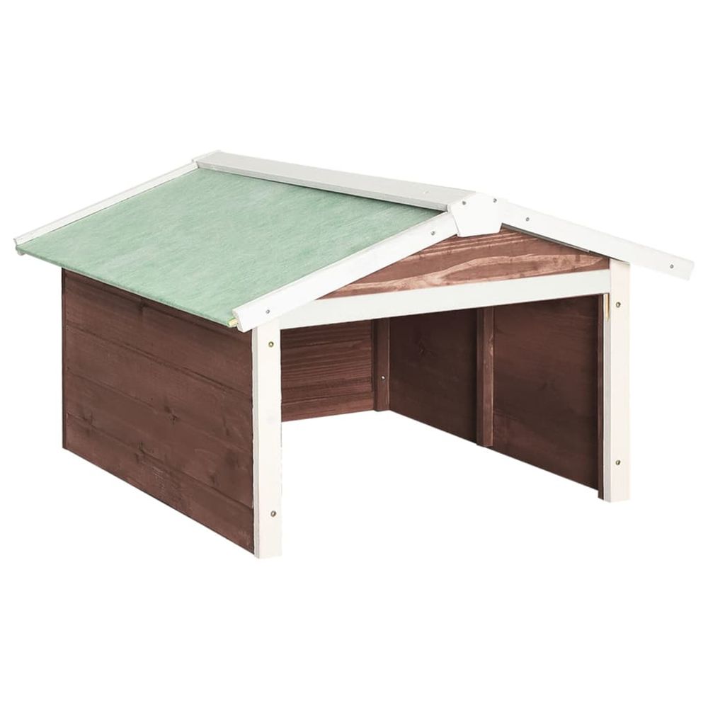 Garage de tondeuse à gazon 72x87x50 cm moka et blanc sapin