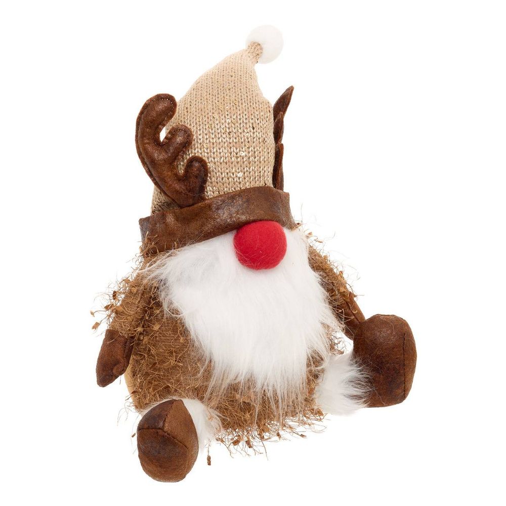 Gnome de noël lumineux led renne h. 37 cm