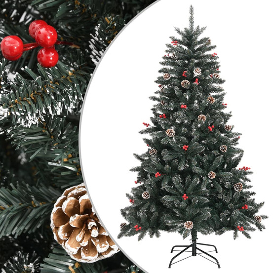 Sapin de noël artificiel avec support vert 120 cm pvc