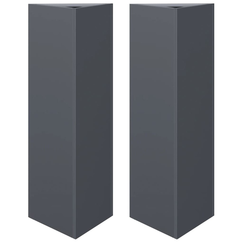 Jardinière d'extérieurs 2 pcs anthracite triangulaire 30x26x75 cm acier