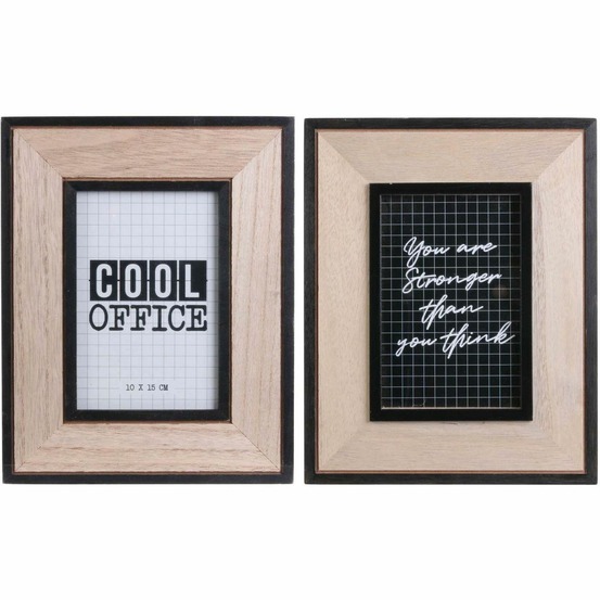 Cadre photo en bois happy working (lot de 2)