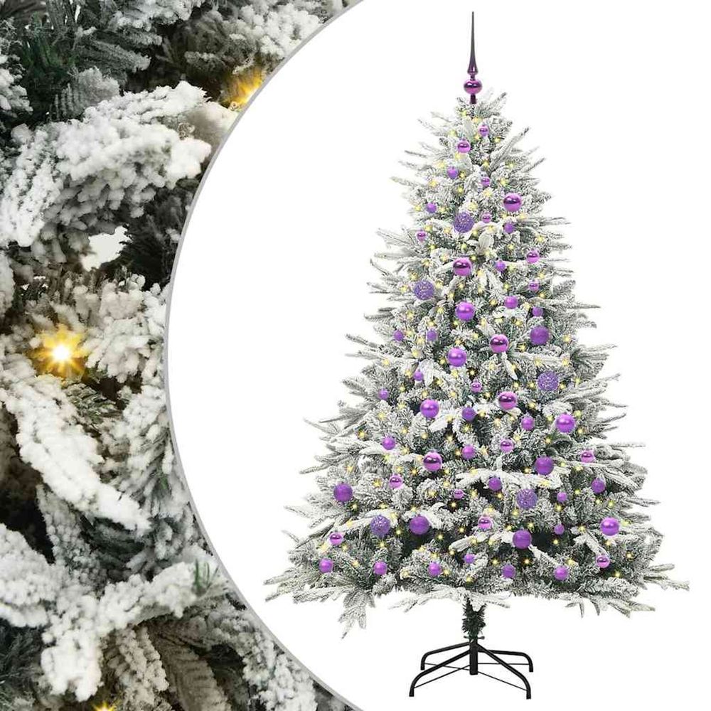 Arbre de noël artificiel pré-éclairé avec ensemble de boules