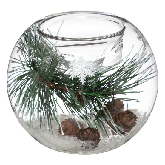 Photophore boule décoré verre