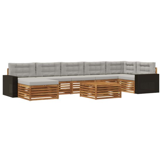 Ensemble de canapés d'extérieur 8 pc naturel et gris clair