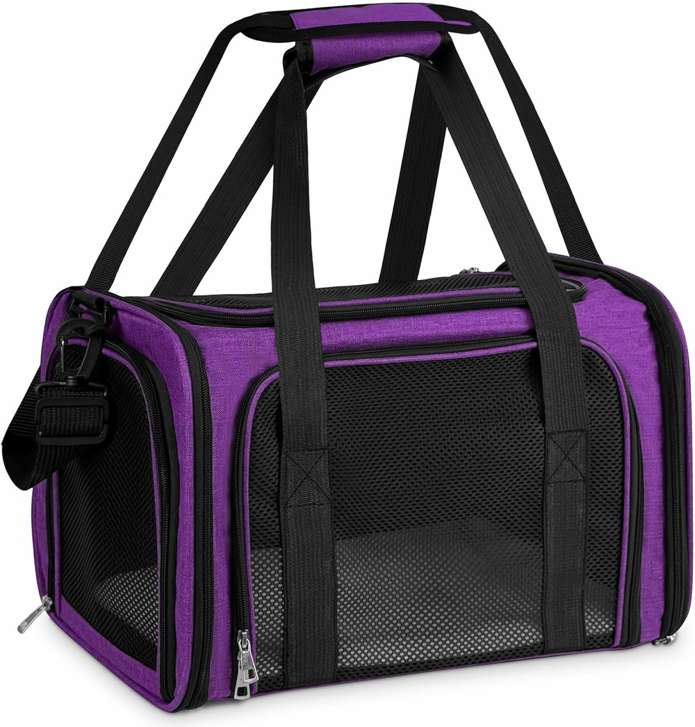 Sac de transport confortable et respirant pour petits animaux violet
