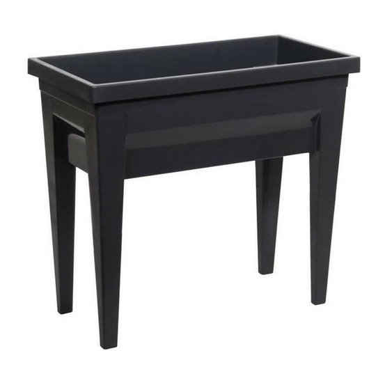 Eda espace potager avec table city veg+table - 73 x 38,5 x h 68 cm - 57 l - gris anthracite