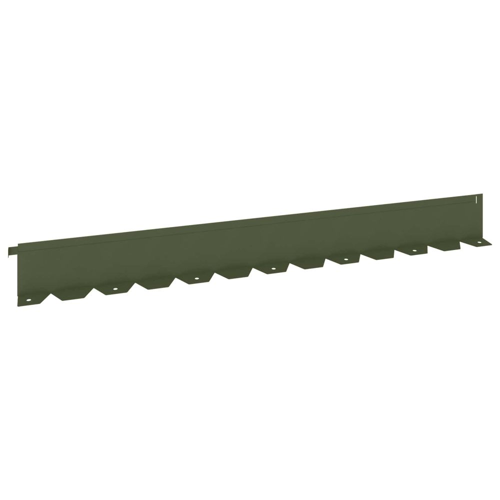 Bordure de pelouse 10 pc 102 x 10 x 4 cm acier vert olive