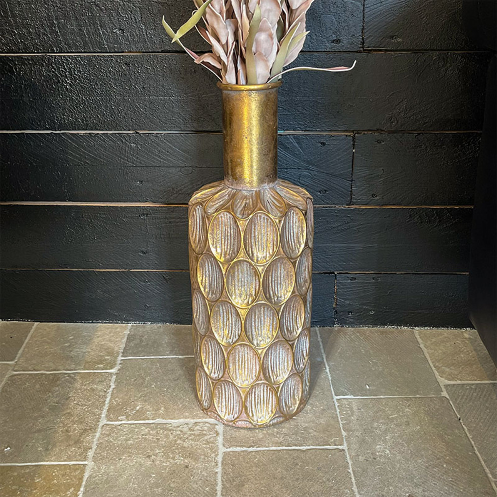 Vase bouteille souffle floral 42x42x58cm