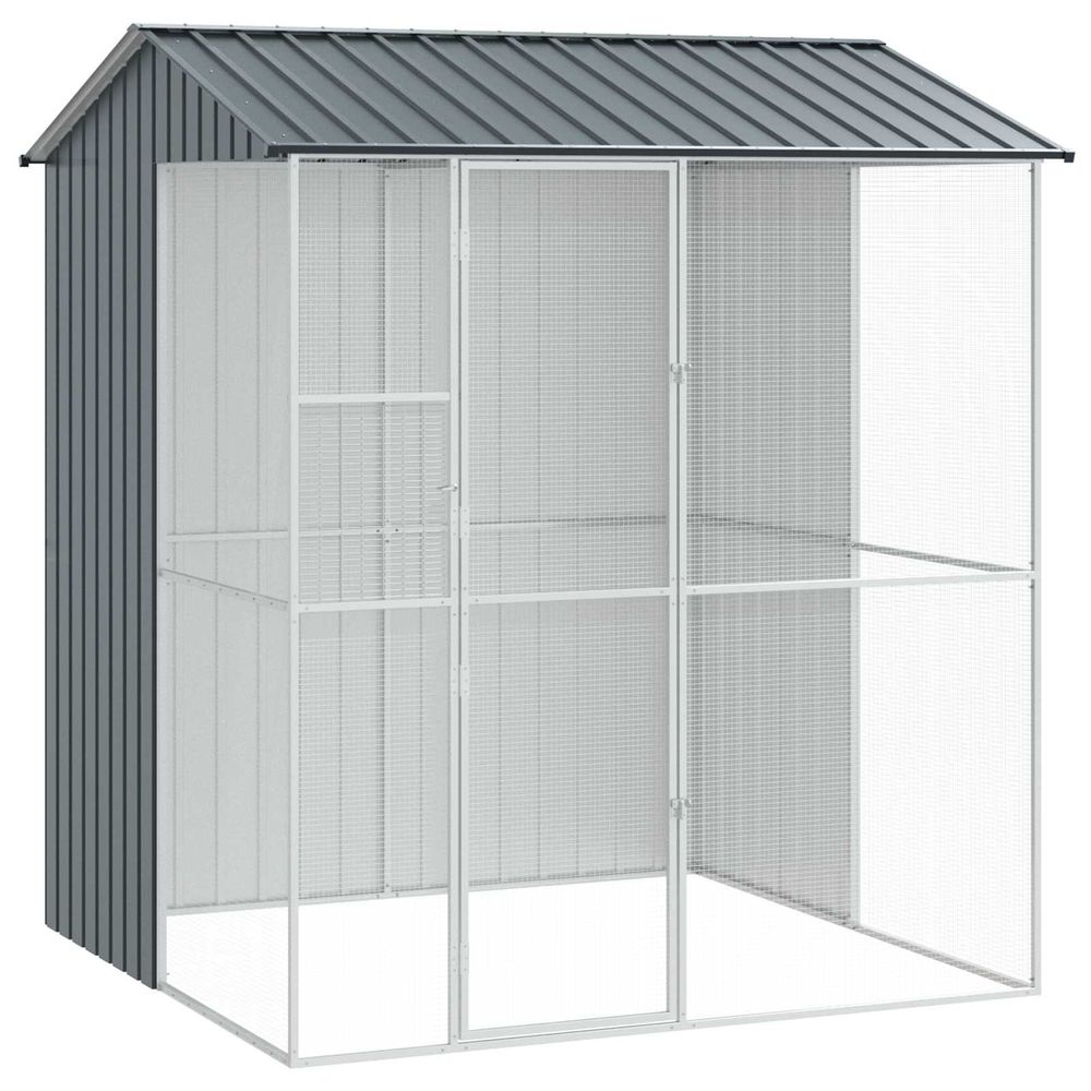 Cage pour oiseaux anthracite 215 x 210 x 247 cm acier galvanisé