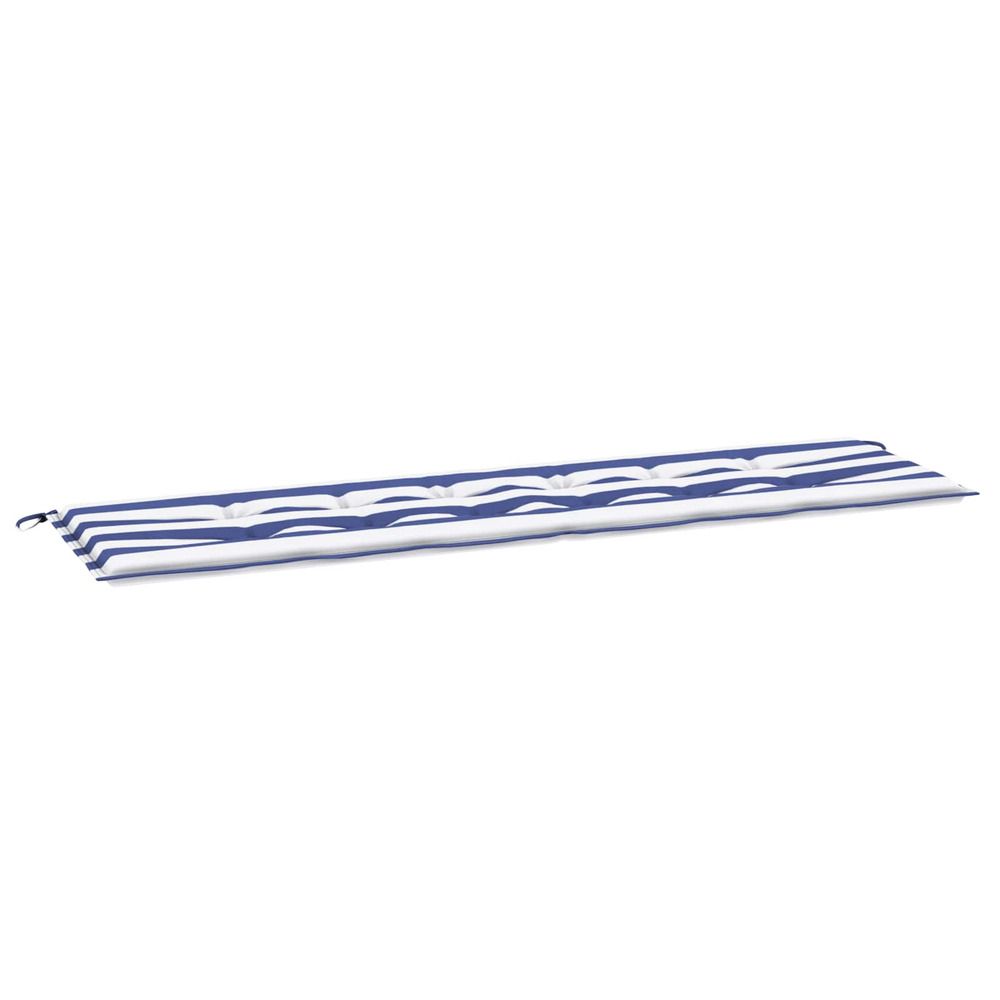 Coussin de banc tissu oxford rayure bleue 180 x 50 x 3 cm