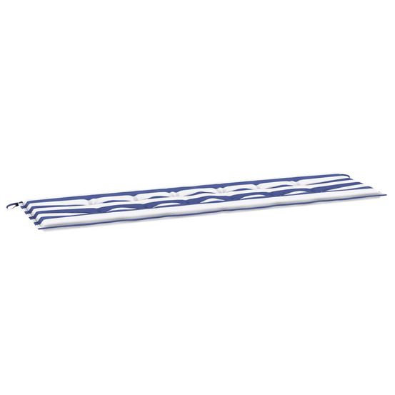 Coussin de banc tissu oxford rayure bleue 180 x 50 x 3 cm