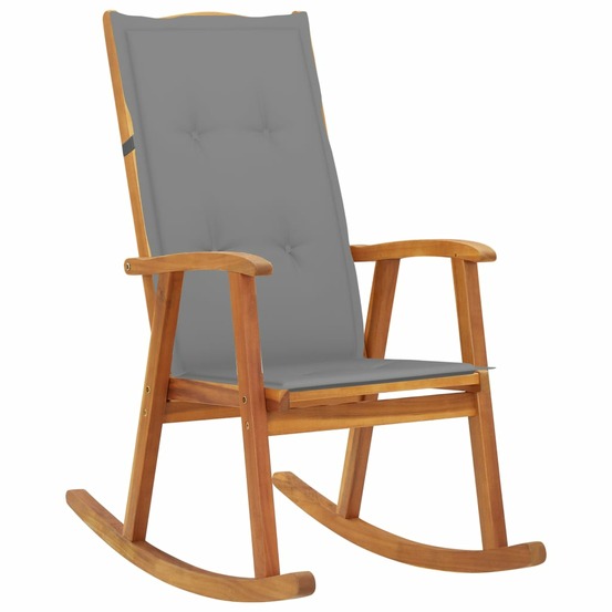 Chaise à bascule avec coussins bois d'acacia massif