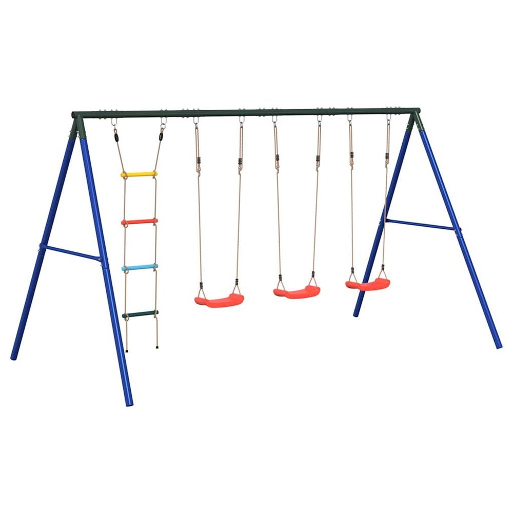 Ensemble de balançoire d'extérieur avec balançoires et échelle