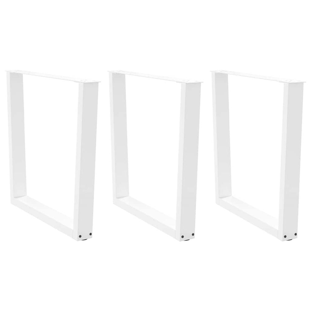Pieds de table à manger en forme de v, 3 pièces, blanc, 80 x (72-73,3) cm, acier