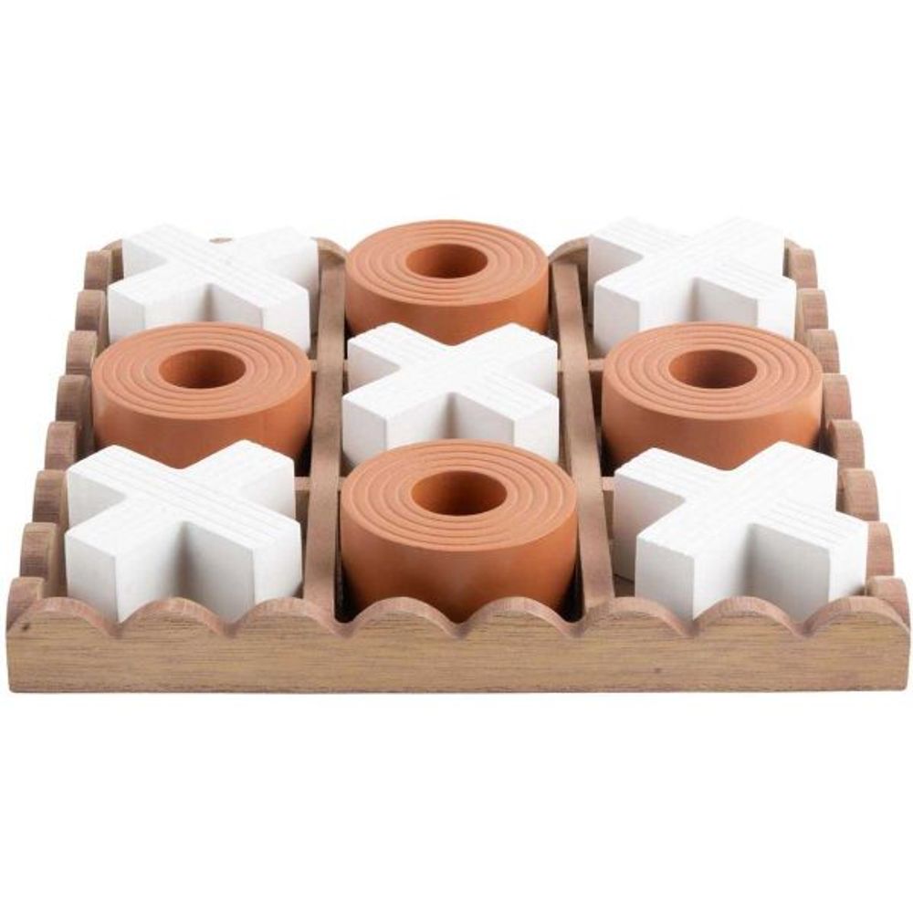 Jeu de morpion en mdf tic tac orange