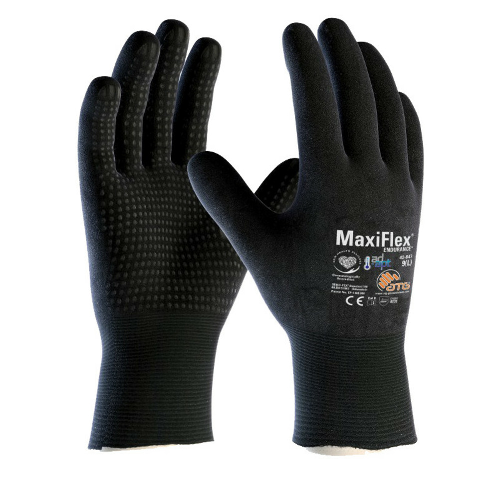 Gants tricoté nylon lycra® maxiflex® endurance™ noir t10 atg mxflend847.t10