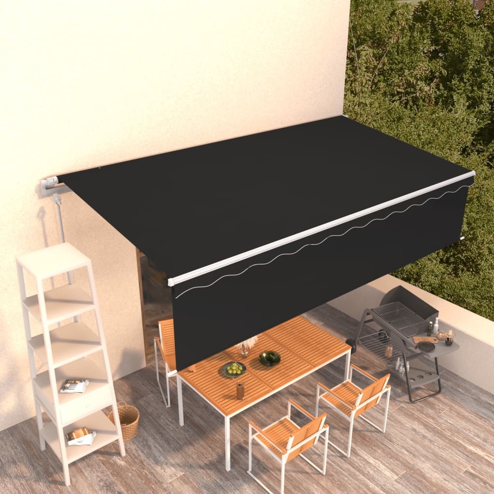 Auvent automatique rétractable avec store 6x3 m anthracite
