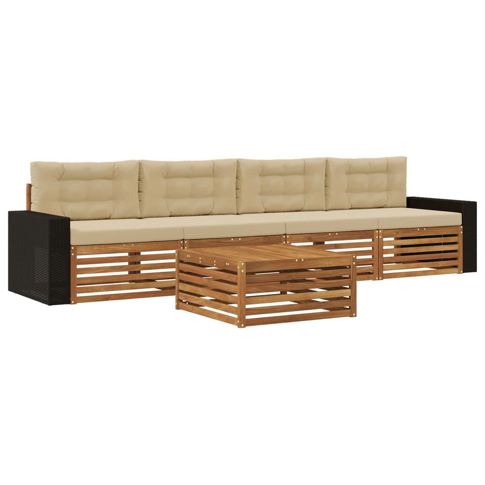 Ensemble de canapés d'extérieur 5 pc naturel et beige