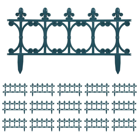 Bordures de jardin 16 pcs vert 10 m pp