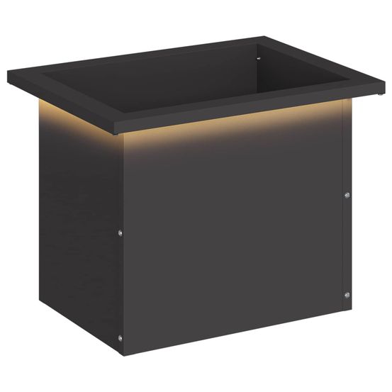 Jardinière d'extérieur de jardin avec led noir 30 x 40 x 30 cm acier