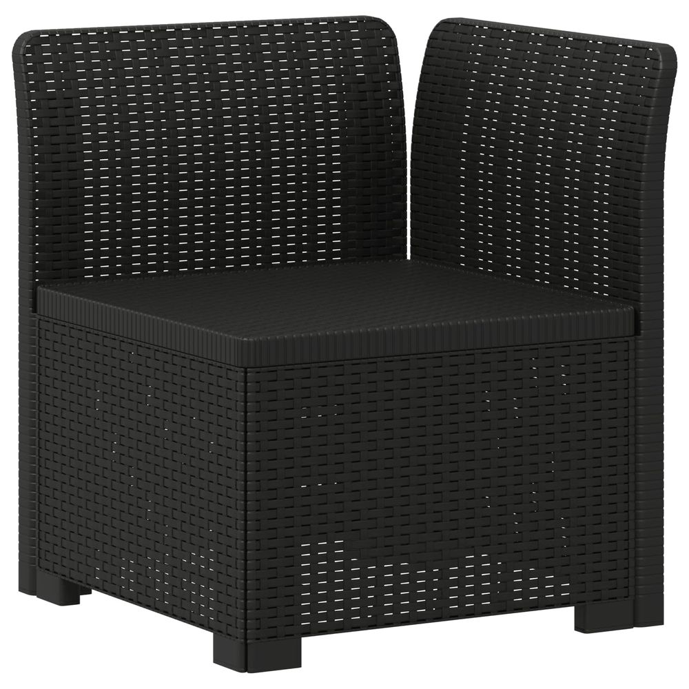 Canapé de jardin 1 place look rotin pp anthracite