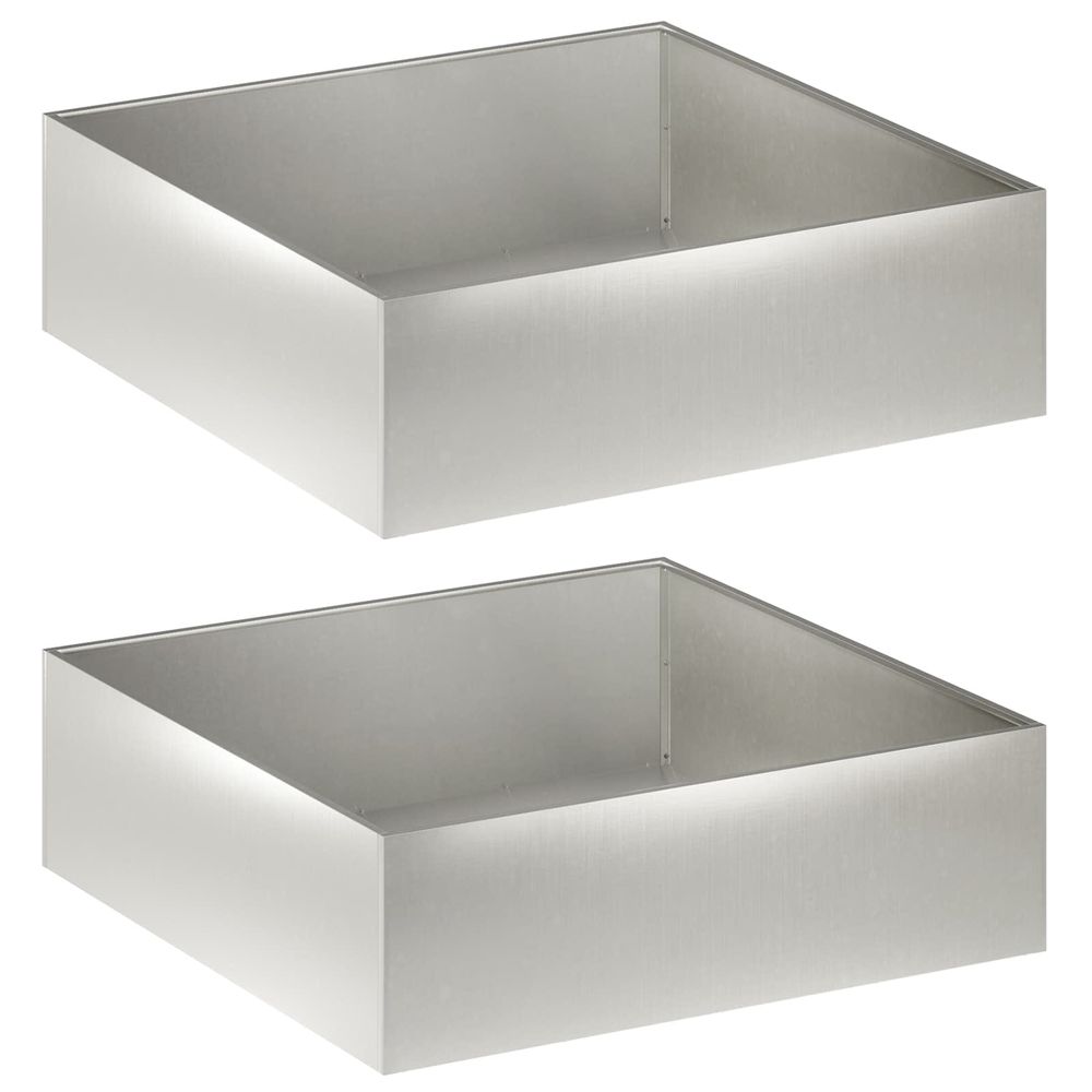 Cache-pot de jardin 2 pc argenté 80 x 80 x 30 cm