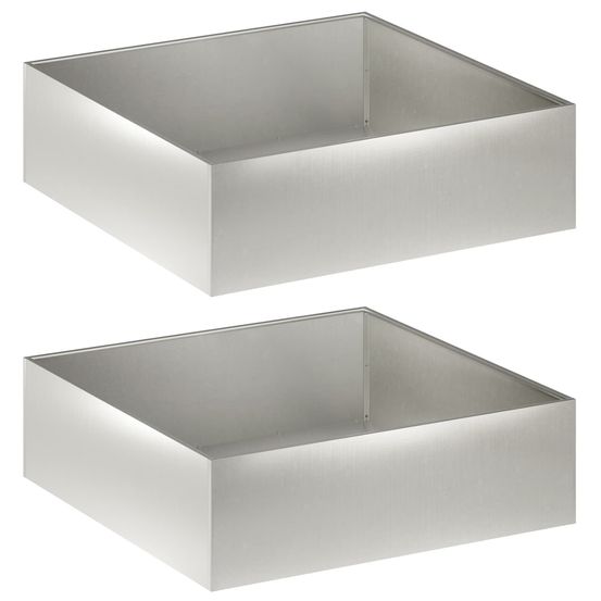 Cache-pot de jardin 2 pc argenté 80 x 80 x 30 cm