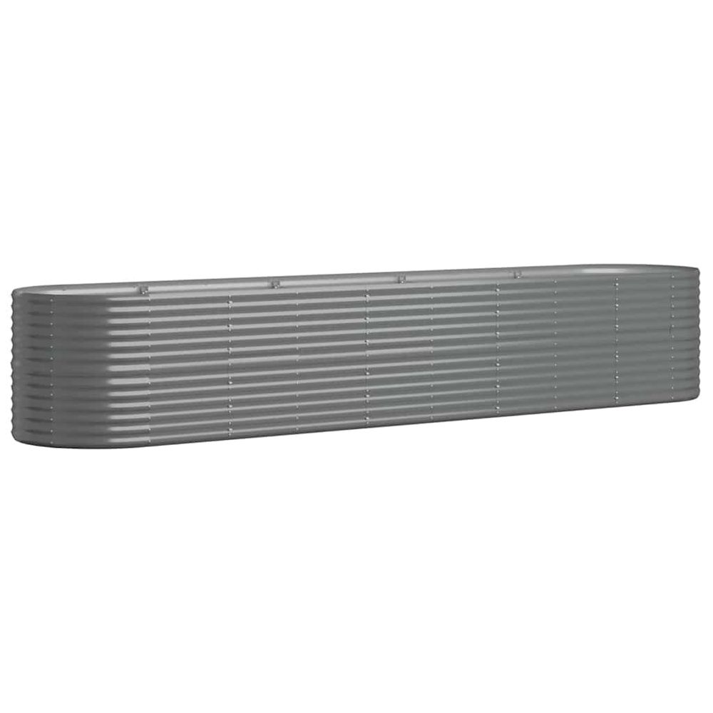 Lit surélevé de jardin acier galvanisé 368x80x68 cm gris