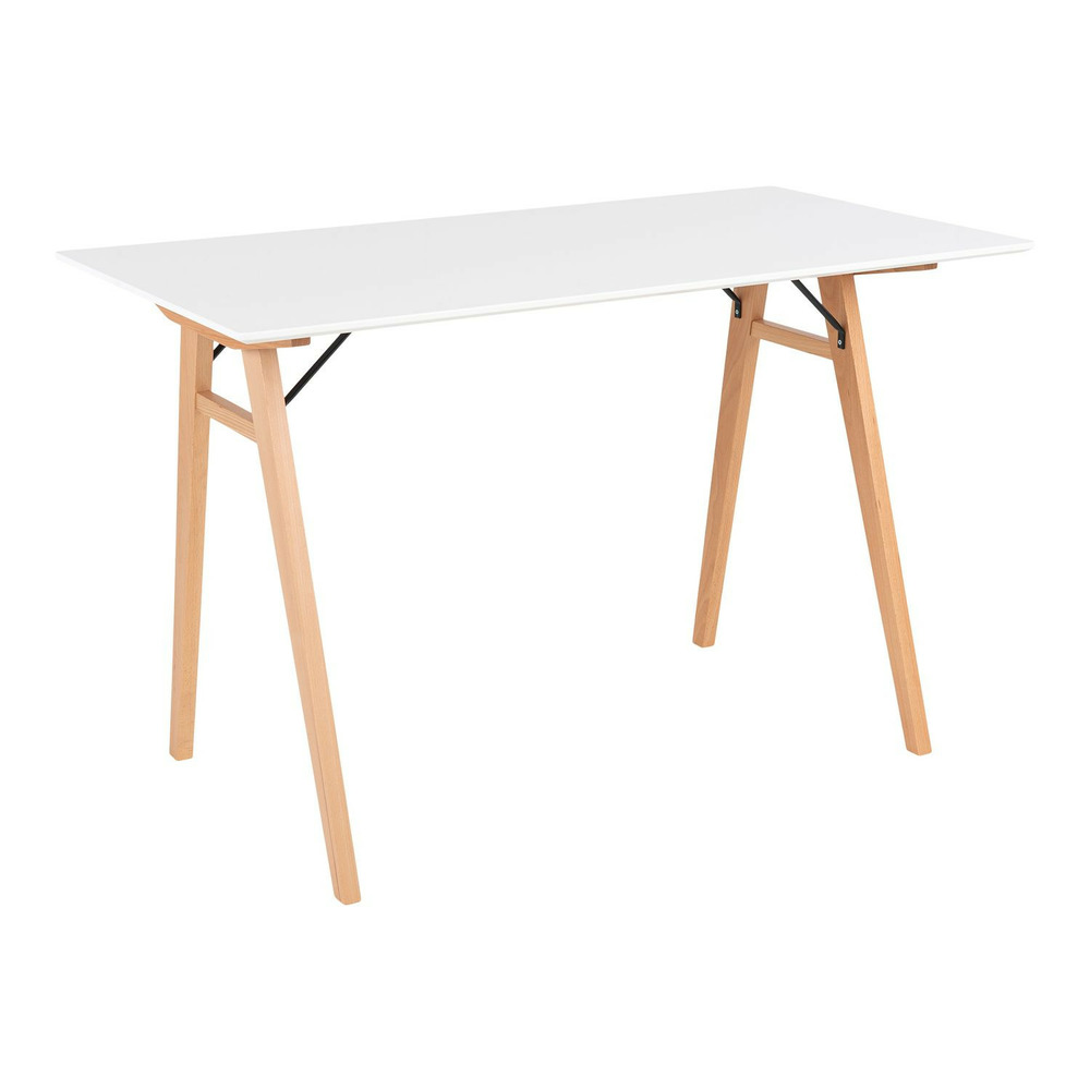 Bureau blanc et bois 120 x 60 x 75 cm