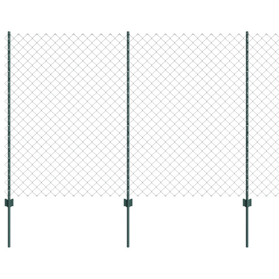 Clôture à maillons avec poteaux 10 x 1,6 m (l x h)