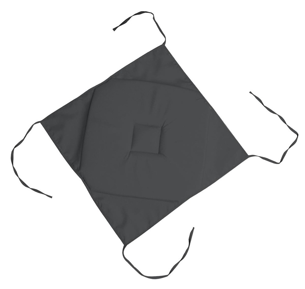 Coussin galette de chaise 4 rabats anthracite 40x40cm