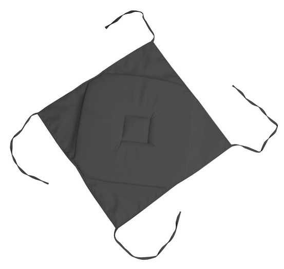 Coussin galette de chaise 4 rabats anthracite 40x40cm