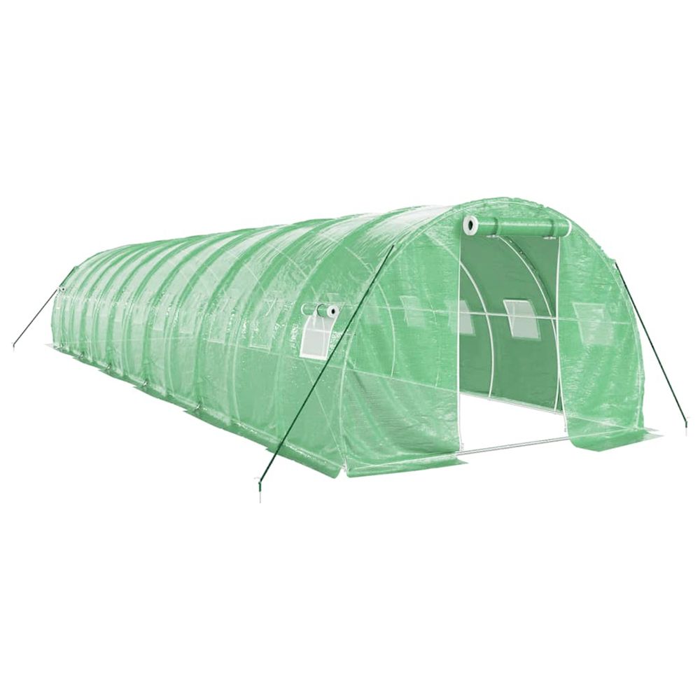Serre avec cadre en acier vert 36 m² 12x3x2 m