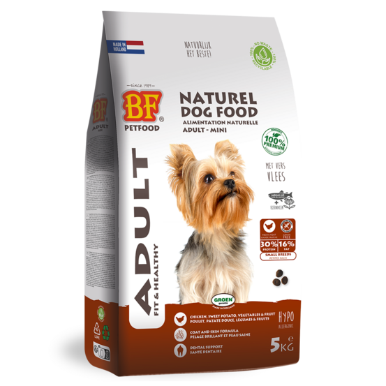 Croquettes au poulet sans céréales pour chien adulte de petite taille, 5kg