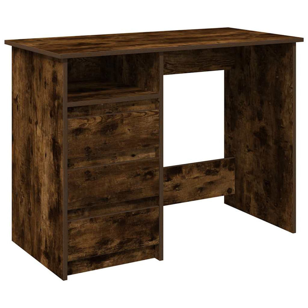 Bureau chêne fumé 102x50x75 cm bois d'ingénierie