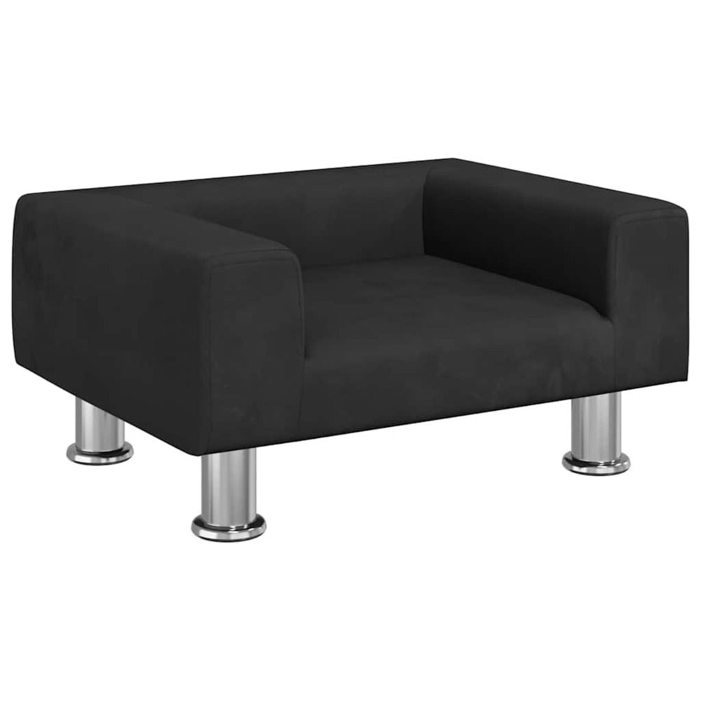 Lit pour chien noir 50x40x26,5 cm velours
