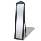 Miroir sur pied style baroque 160x40 cm noir