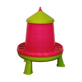 Mangeoire à Trémie Pour Poules Kerbl 8 Kg - Anneau Anti-gaspillage - Remplissage Par Le Haut - Vert