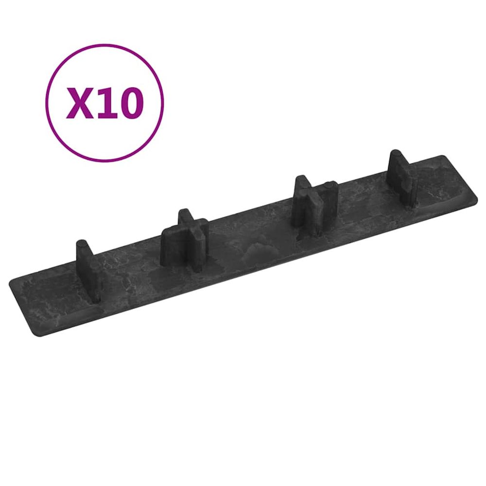 Embouts de terrasse 10 pcs noir plastique